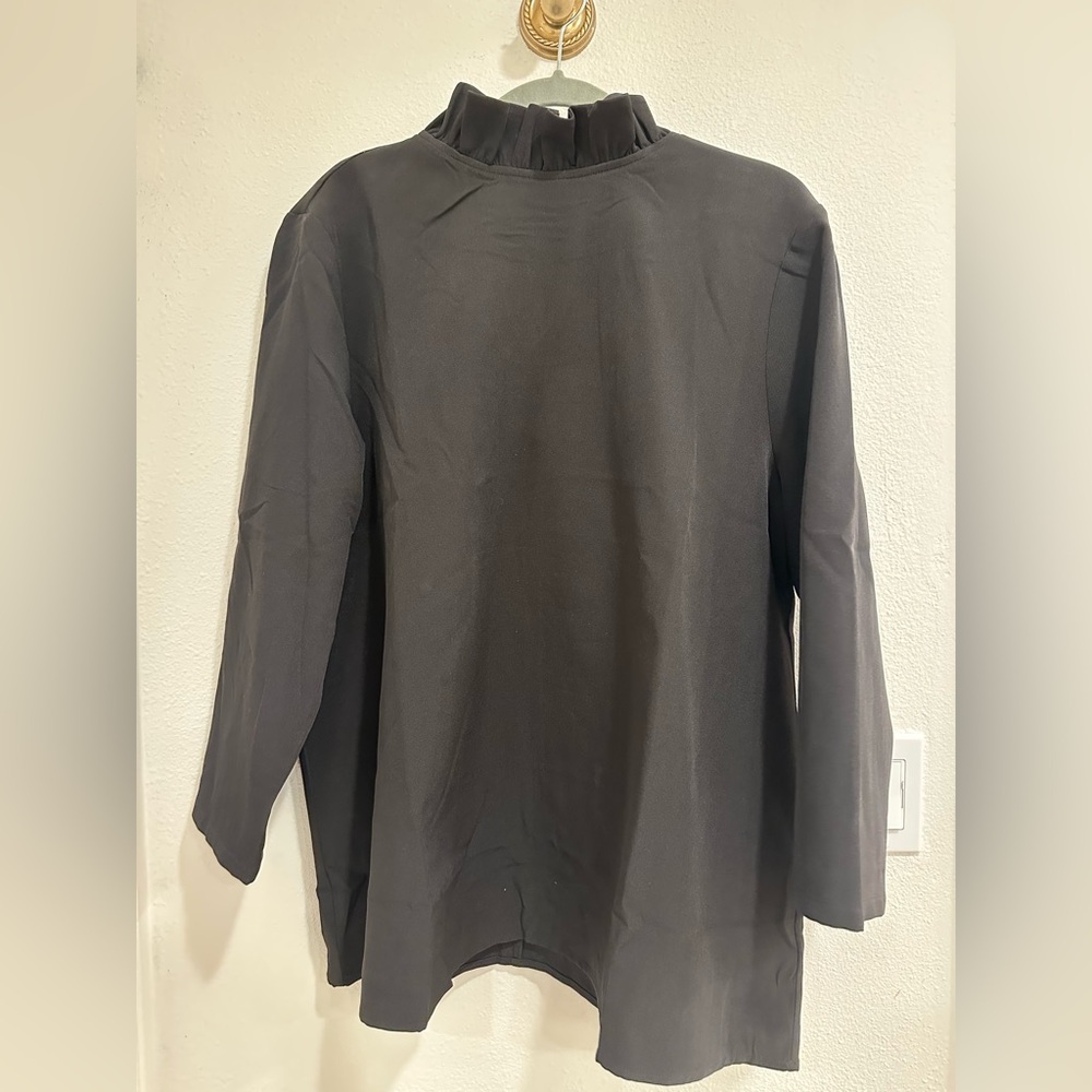 Tuckernuck Black Ruffle Collar Blouse